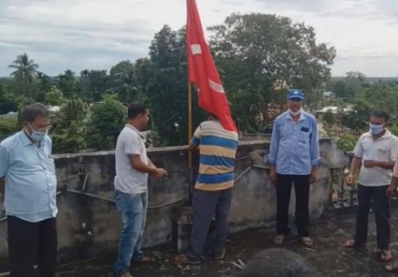 CPI-M Observed Communist Party’s foundation day at Bishalgarh Party Office which was burnt recently